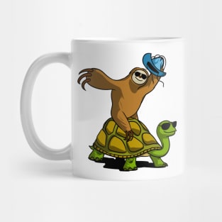 Sloth Riding Turtle Mug